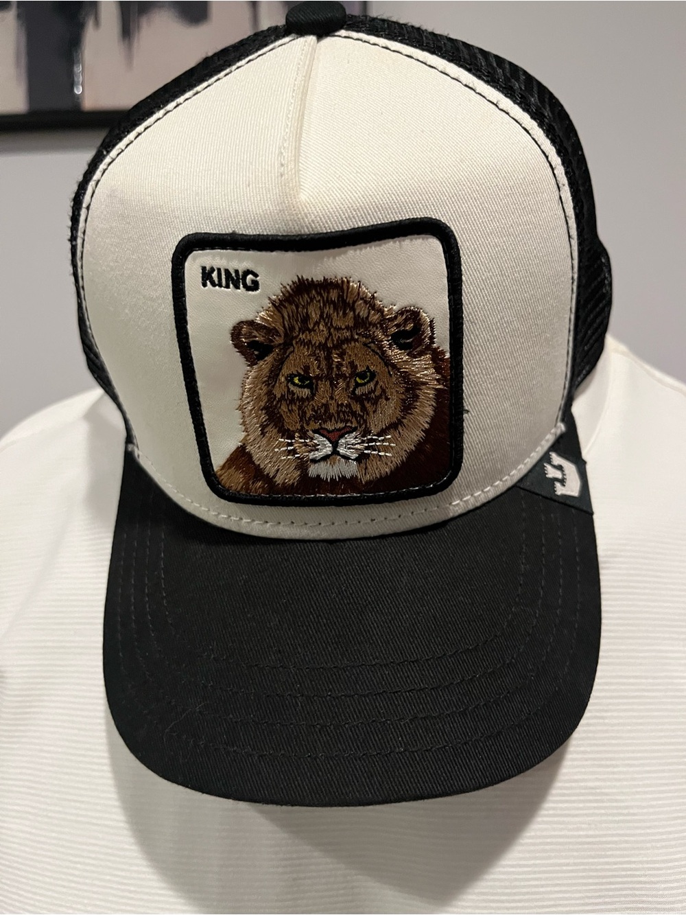 Goorin Bros LION 'KING' Trucker Hat - Black/Cream ORIG $69+!